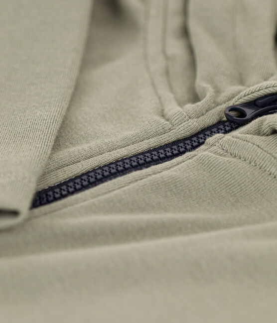 Felpa con zip e cappuccio bambino verde MARECAGE