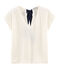 T-shirt in lino donna bianco MARSHMALLOW