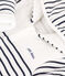Tutina imbottita con cappuccio e piedini a righe neonato bianco MARSHMALLOW/blu SMOKING