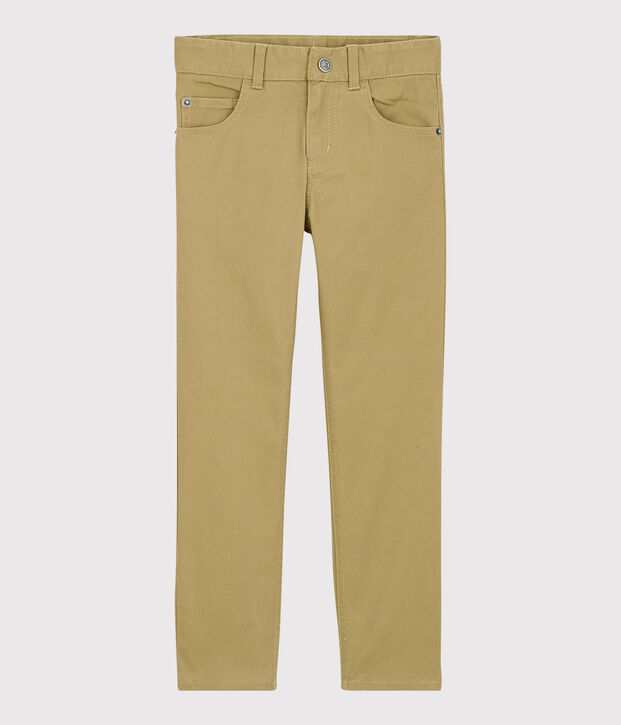 Pantaloni slim bambino in serge beige