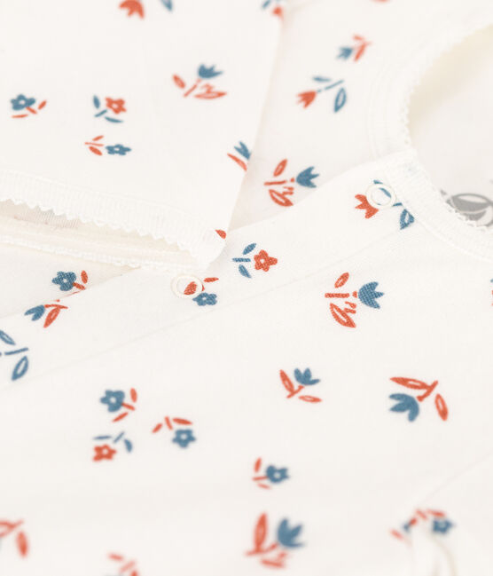 Bodyjama fiore in tubique per neonati bianco MARSHMALLOW/bianco MULTICO