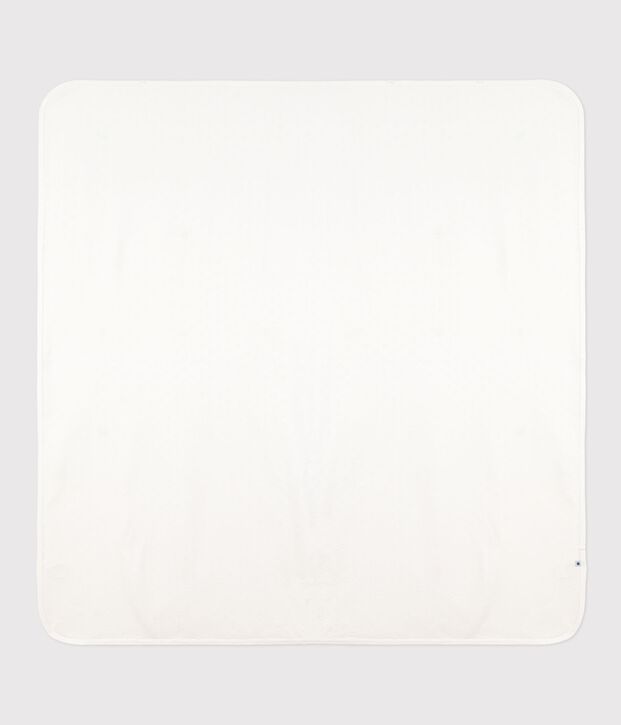 Coperta nascita leggera in cotone traforato tinta unita con cuore bianco