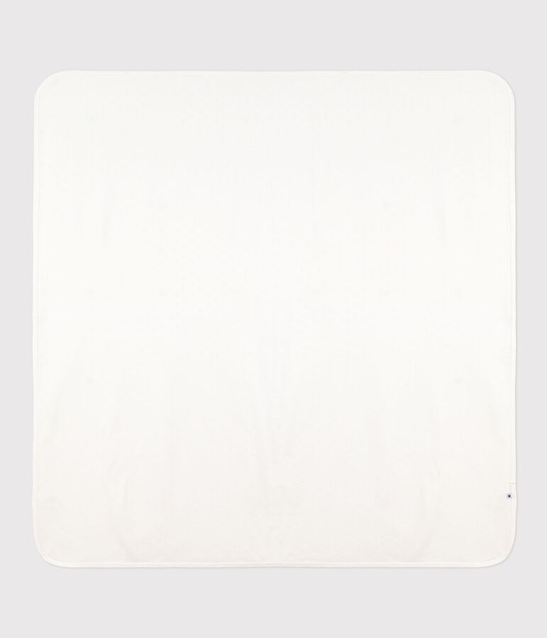 Coperta nascita leggera in cotone traforato tinta unita con cuore bianco