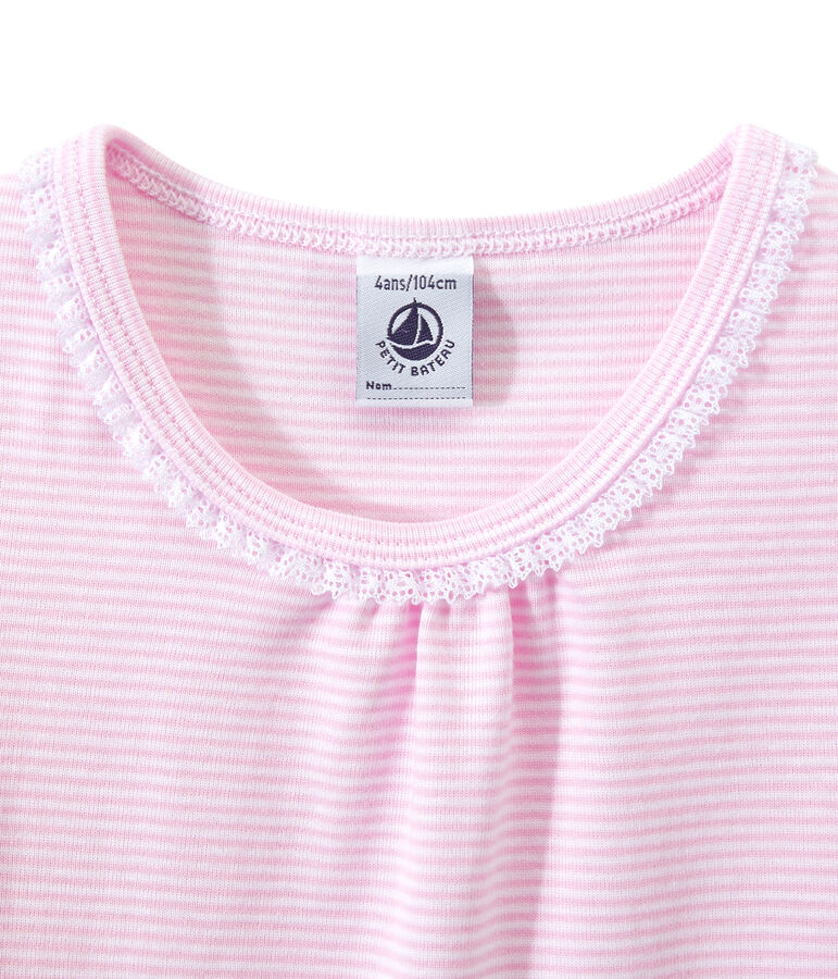 Camicia da notte bambina millerighe rosa/bianco
