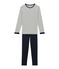 Pigiama ragazzo in ciniglia blu SMOKING/beige COQUILLE