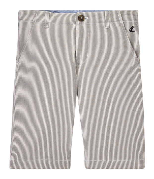 Bermuda bambino a righe grigio/bianco