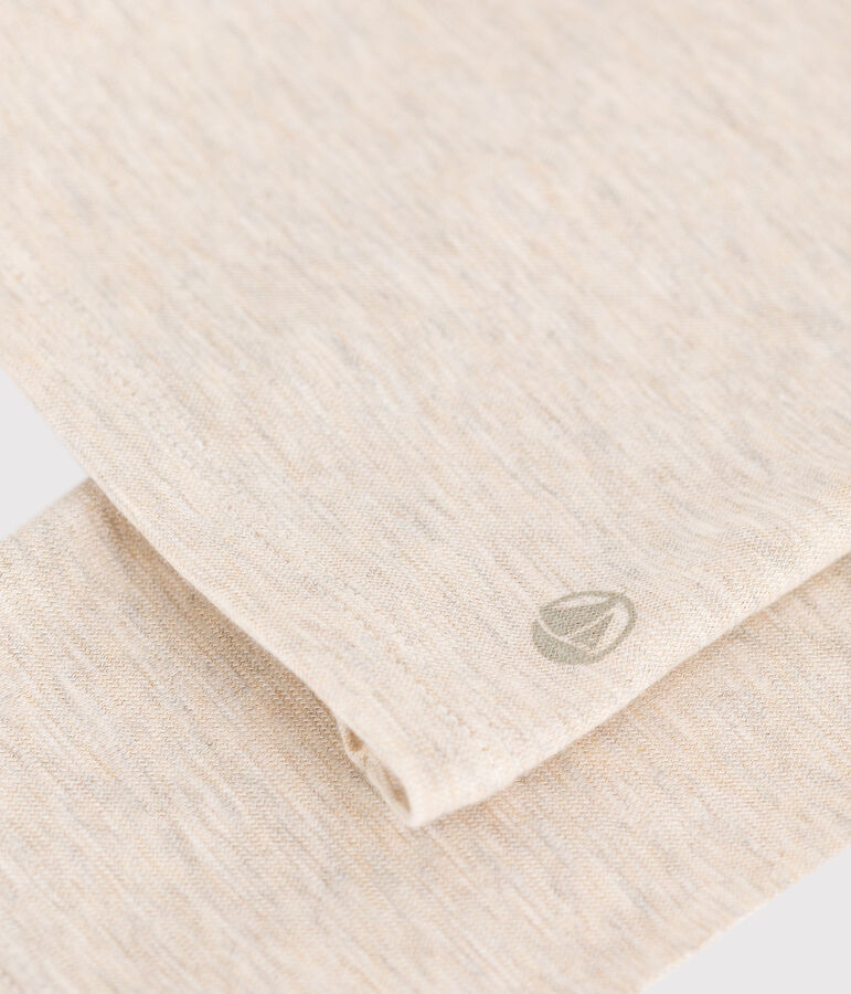 T-shirt Regular a maniche lunghe con scollo rotondo in jersey flamm&eacute; donna beige MONTELIMAR CHINE