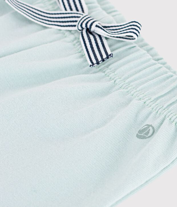 Shorts in cotone tinta unita neonato verde