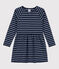 Abito caldo in cotone a righe a maniche lunghe bambina blu SMOKING/ SKY CHINE
