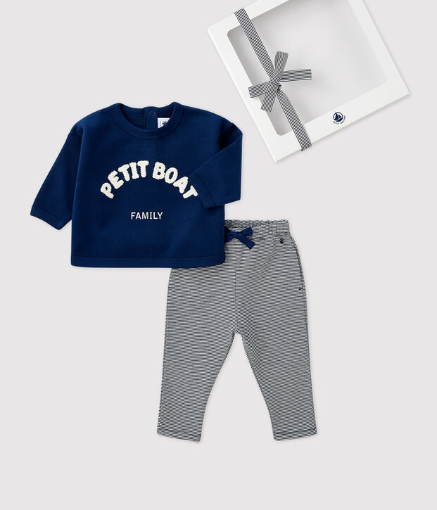Confezione regalo beb&egrave; felpa e pantalone multicolore