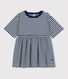 Abito bambina a maniche 3/4 in cotone a righe