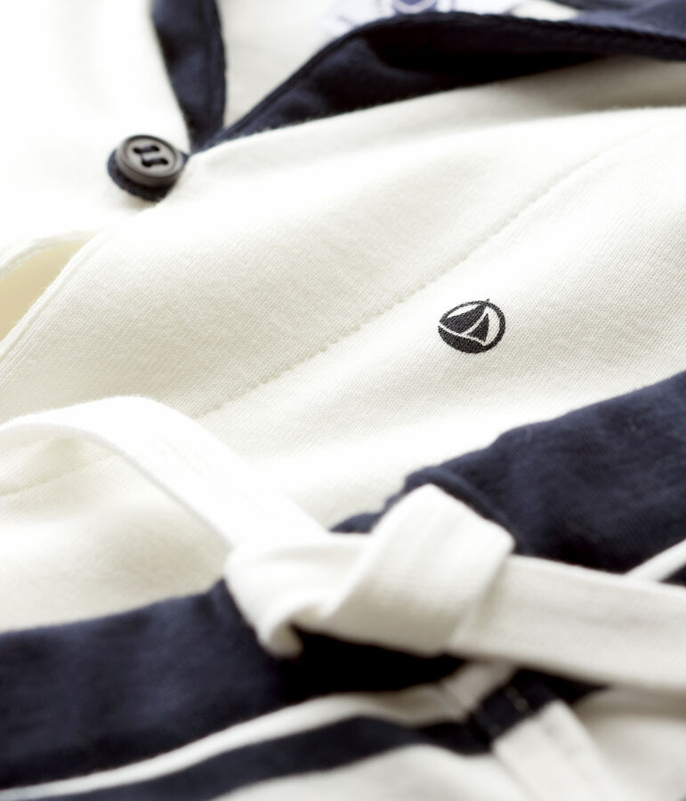 Completo due pezzi beb&egrave; maschio bianco MARSHMALLOW/blu SMOKING