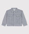 Giacca in tela di cotone a righe bambina blu MEDIEVAL/bianco MARSHMALLOW