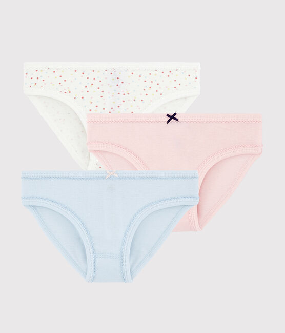 Confezione da 3 slip pois multicolore bambina in cotone biologico variante 1