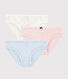 Confezione da 3 slip pois multicolore bambina in cotone biologico