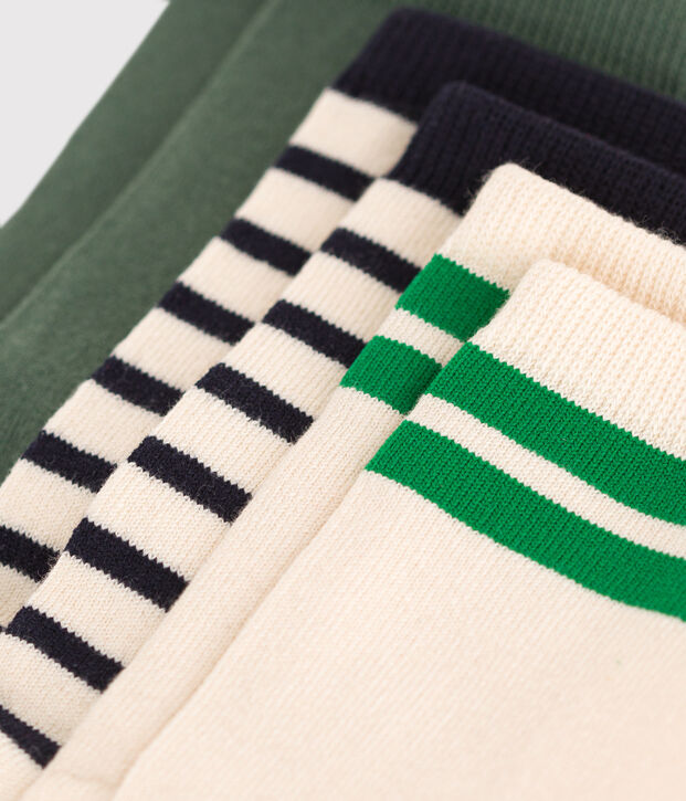 3 paia di calzini bambino in cotone a righe multicolore