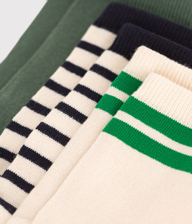 3 paia di calzini bambino in cotone a righe multicolore