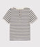 T-shirt a maniche corte bebè in cotone a righe beige MONTELIMAR/blu SMOKING