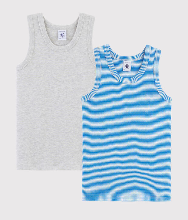 Confezione da 2 canottiere millerighe bambino multicolore