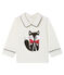 T-shirt a manica lunga bebè maschio con colletto bianco MARSHMALLOW CN