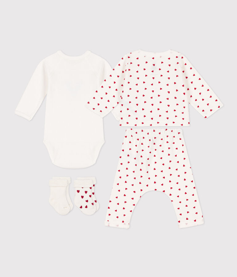 Cofanetto regalo nascita cuoricini multicolore