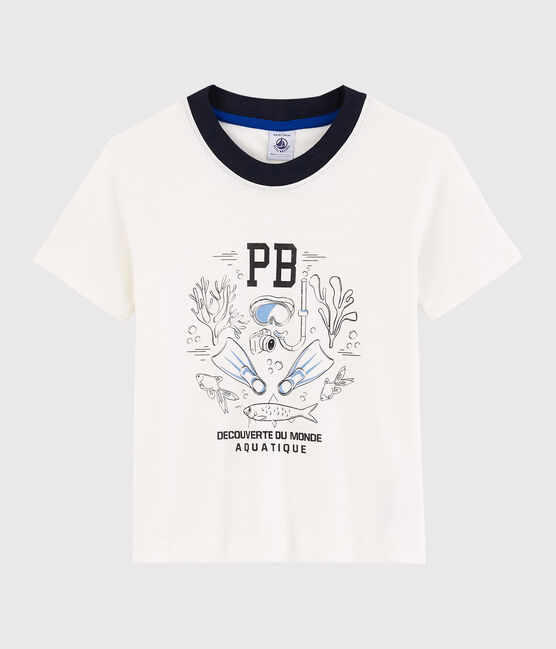 T-shirt maniche corte in cotone bambino bianco MARSHMALLOW