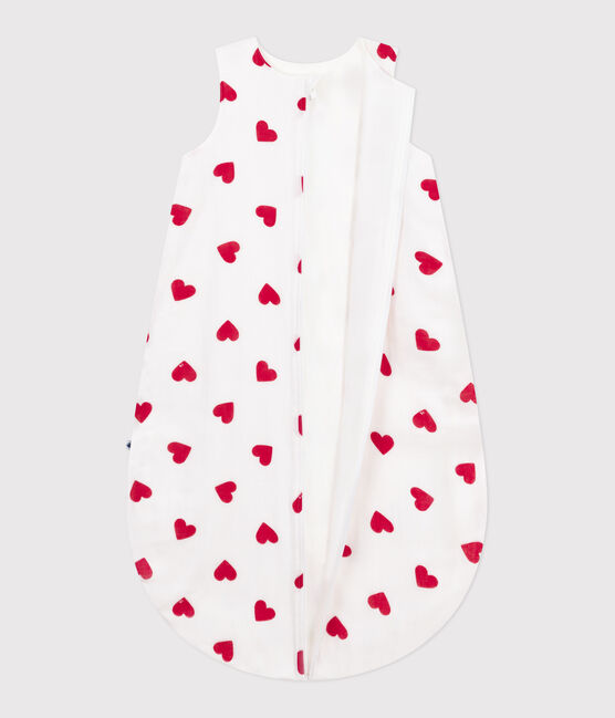 Sacco nanna neonato in cotone a cuori TOG 1 bianco MARSHMALLOW/rosso TERKUIT