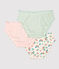 Confezione da 3 slip bambina con volant a fiori in cotone biologico variante 1