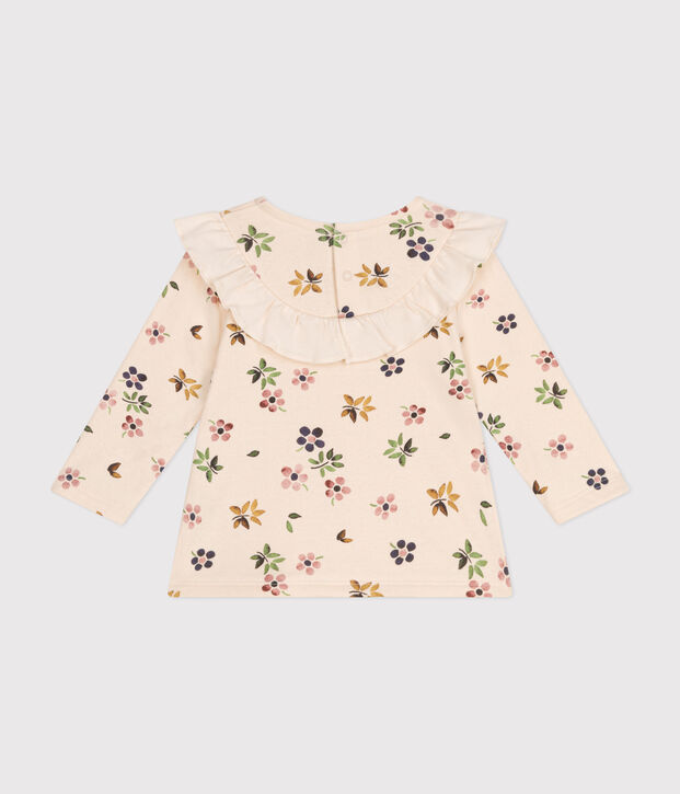 Blusa in tubique neonato ecru/multicolore