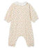 Tutina lunga bebè femmina a costine bianco MARSHMALLOW/bianco MULTICO