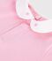 Tutina corta in cotone con cuori ricamati sulo colletto neonato rosa MARQUISE