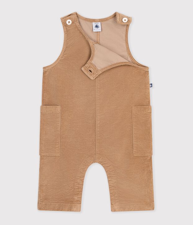 Tutina lunga in ciniglia tinta unita neonato LATTE