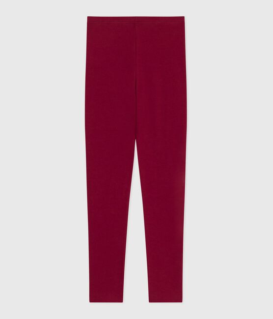 Leggings in cotone tinta unita bambina AMARANTE