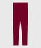 Leggings in cotone tinta unita bambina AMARANTE