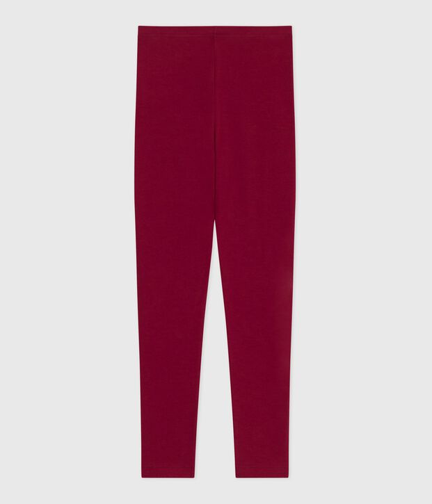 Leggings in cotone tinta unita bambina rosso