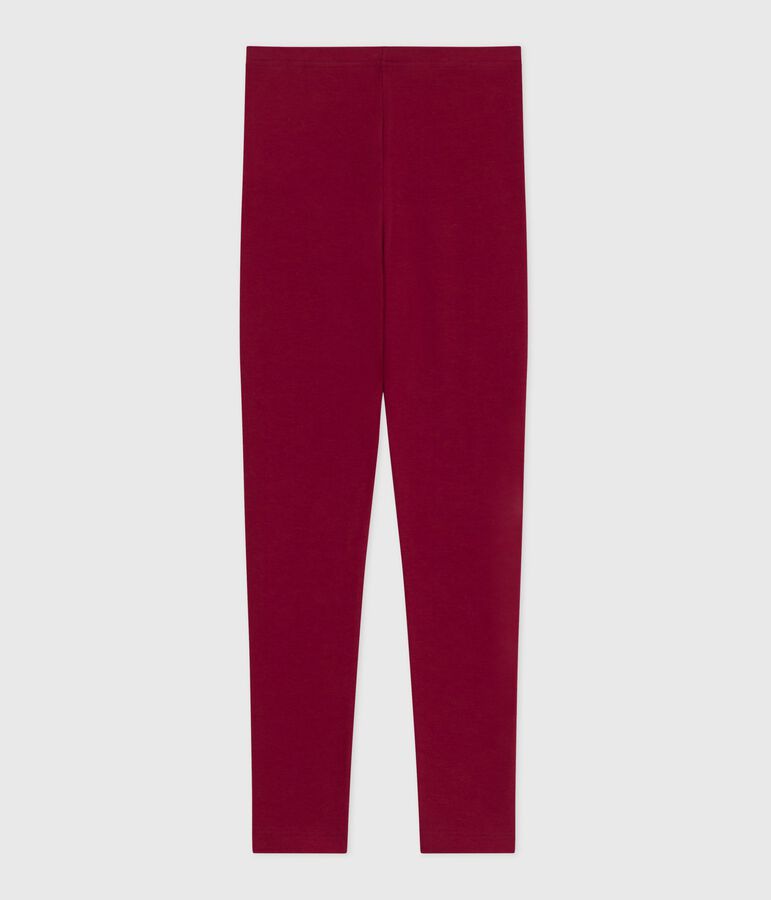 Leggings in cotone tinta unita bambina rosso