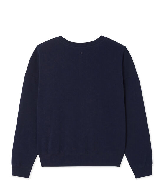 T-shirt donna in cotone stretch blu SMOKING