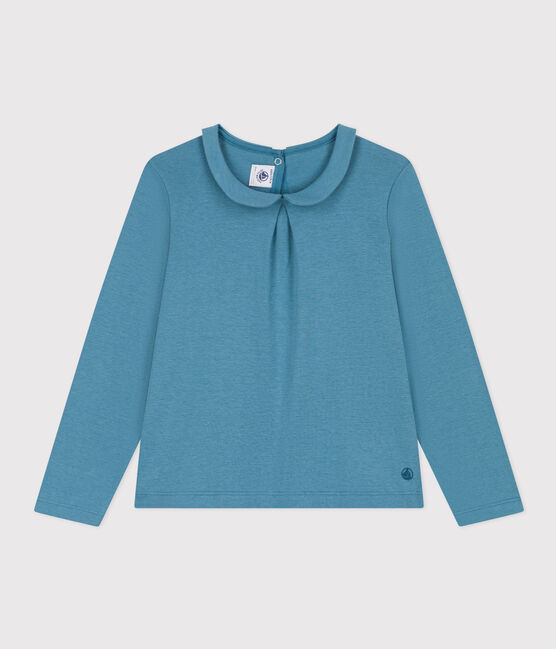 Blusa in cotone bambina blu POLOCHON