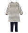 Chemise de nuit fille à bouclette velours beige COQUILLE/blu SMOKING