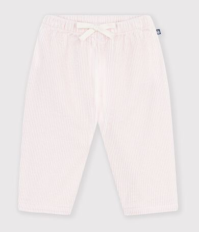 Pantaloni in velluto tinta unita neonato