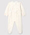 Tutina pigiama pois colorati bebè femmina in ciniglia bianco MARSHMALLOW/bianco MULTICO