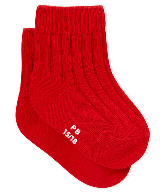 Calzini a costina per bebé unisex rosso TERKUIT