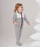 Tutina pigiama bebè unisex in velluto bianco MARSHMALLOW/blu SMOKING