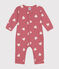 Pigiama bebè senza piedini in cotone stampato neonato rosa ROSEWOOD/ MARSHMALLOW
