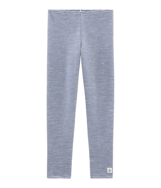 Legging caldo donna blu MEDIEVAL/bianco MARSHMALLOW
