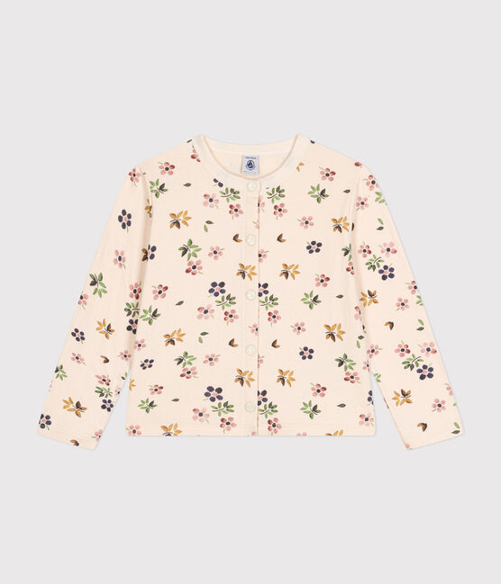 Cardigan in tubique bambina bianco AVALANCHE/ MULTICO