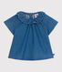 Blusa a maniche corte in denim neonato