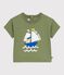 T-shirt a maniche corte in cotone con motivo gabbiano neonato verde OLIVINE