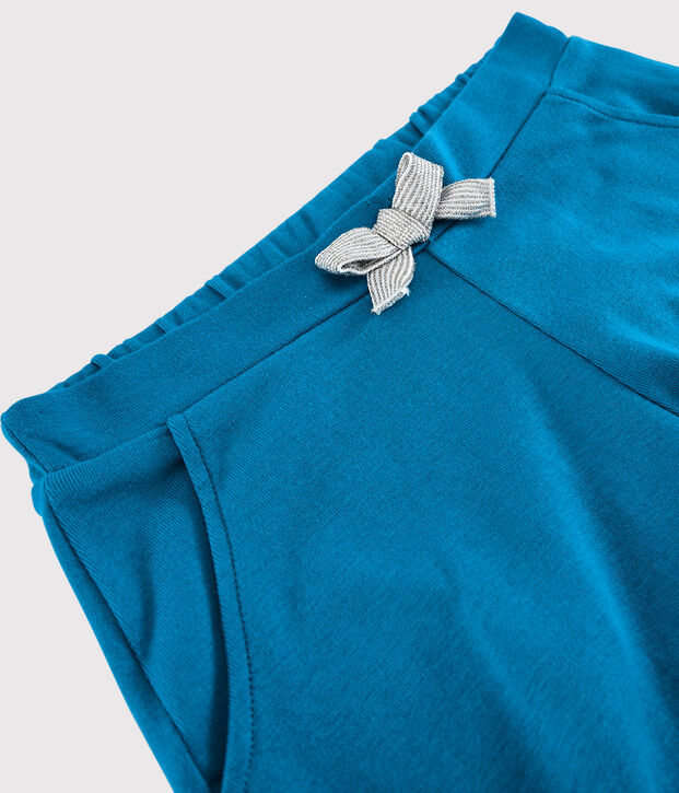 Shorts in cotone bambina blu