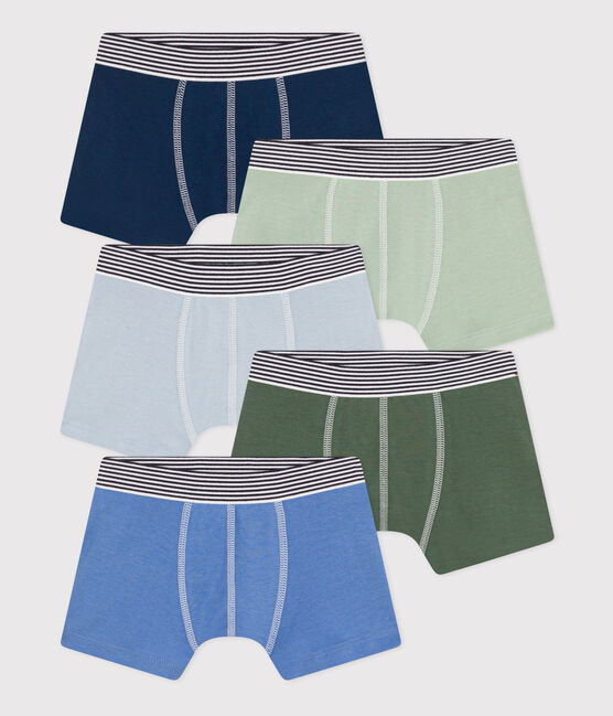 Confezione da 5 boxer in cotone a tinta unita bambino variante 1
